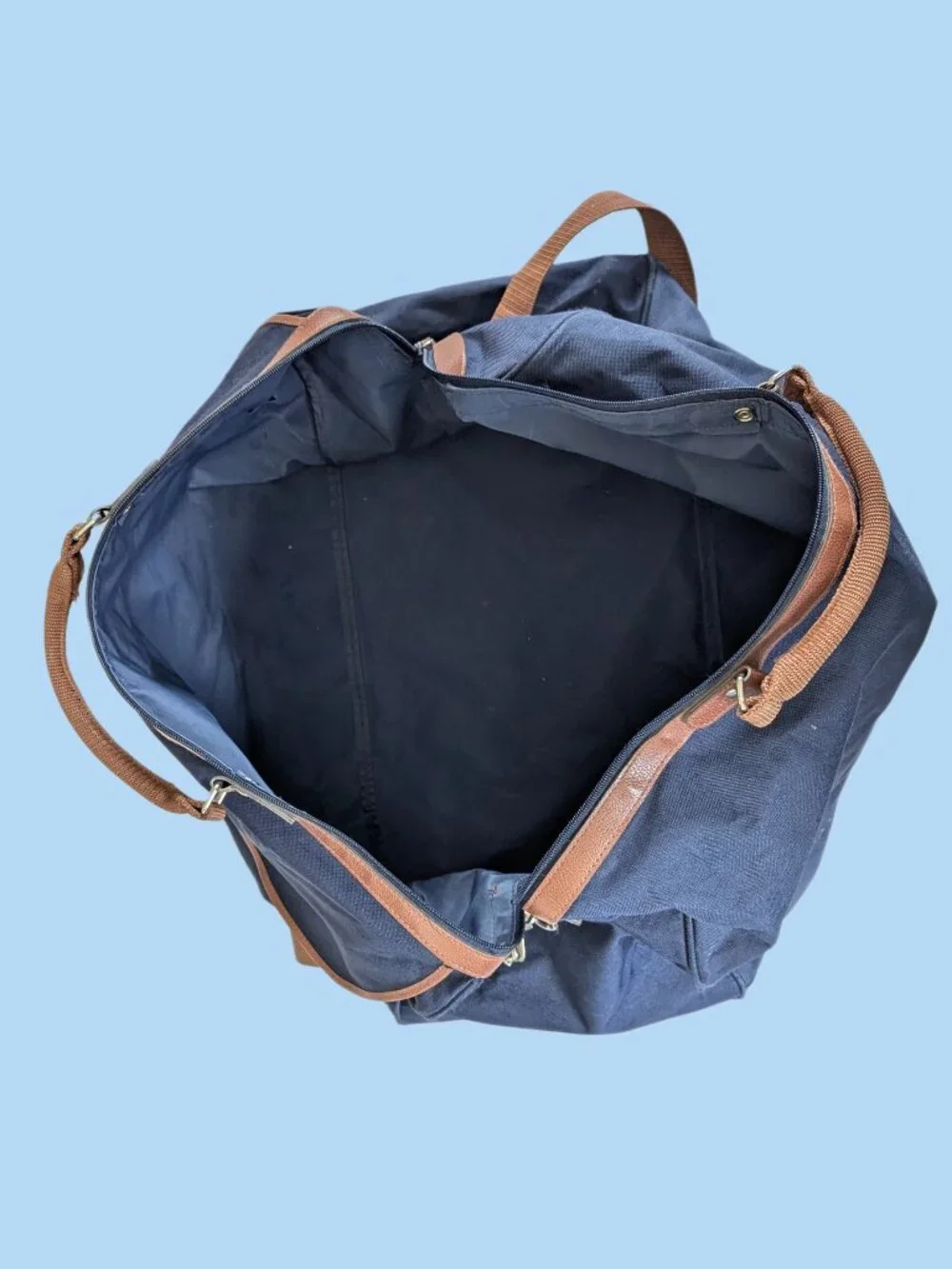 Polo Ralph Lauren Overnighter Duffel Bag - Retro 1990's - Rare Blue/Tan colors